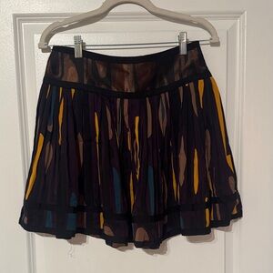 Diane Von Furstenberg Black and Yellow Skater Skirt